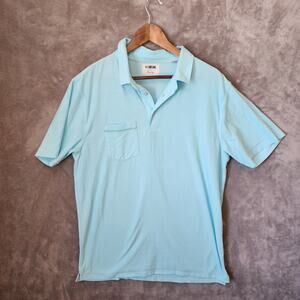 Linksoul Men's Large Light Blue Polo Shirt - Golf Style Cotton Polyester Blend